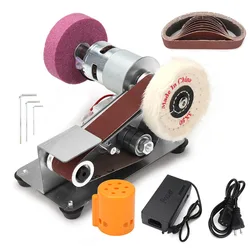 Mini ponceuse à bande électrique 110V/220V, bricolage, polissage, rectifieuse, affûteuse de bords, meuleuse multifonctionnelle 
