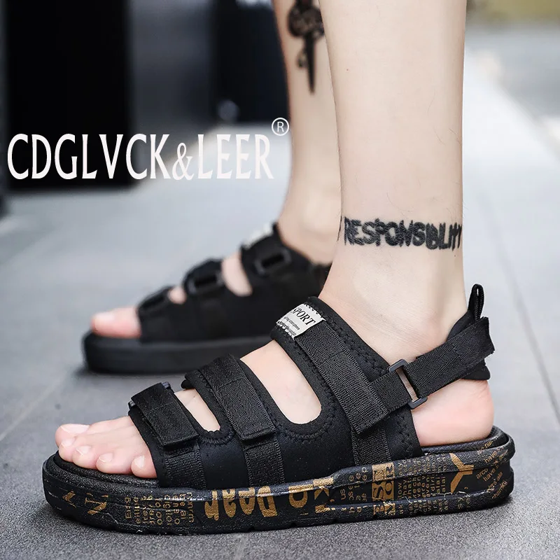 Мужские тапочки из натуральной кожи Кожаная резиновая мужская повседневная