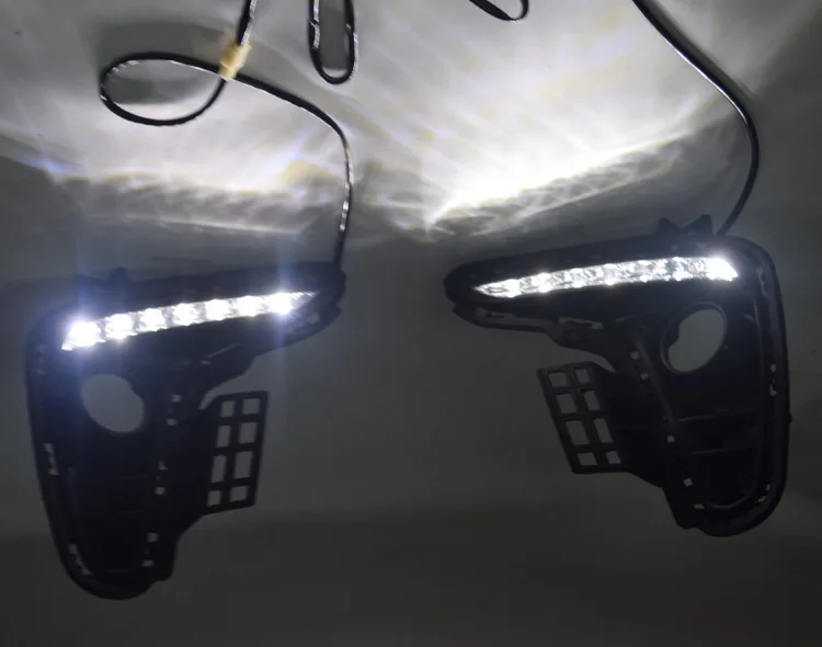 1 пара светодиодный DRL 12 в автомобильный передний бампер для Kia Rio 3 K2 DRL Дневной ходовой светильник для вождения противотуманная фара указатель поворота Стайлинг