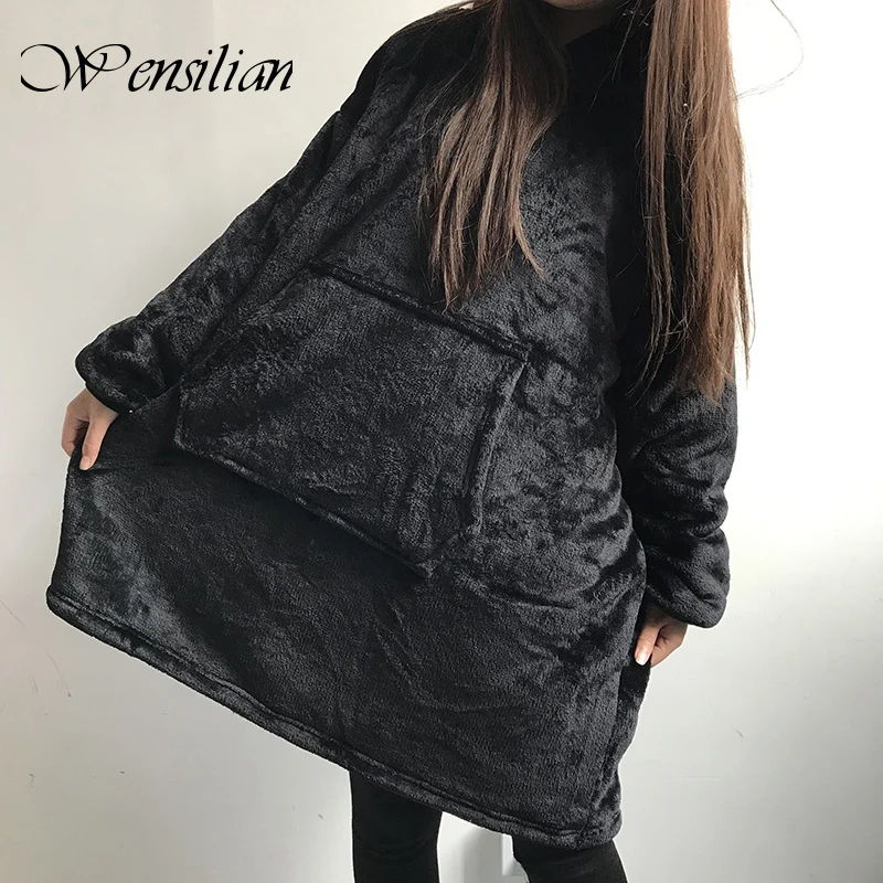  Blanket with Sleeves Women Oversized Hoodie Fleece Warm Hoodies Sweatshirts Giant TV Blanket Women 