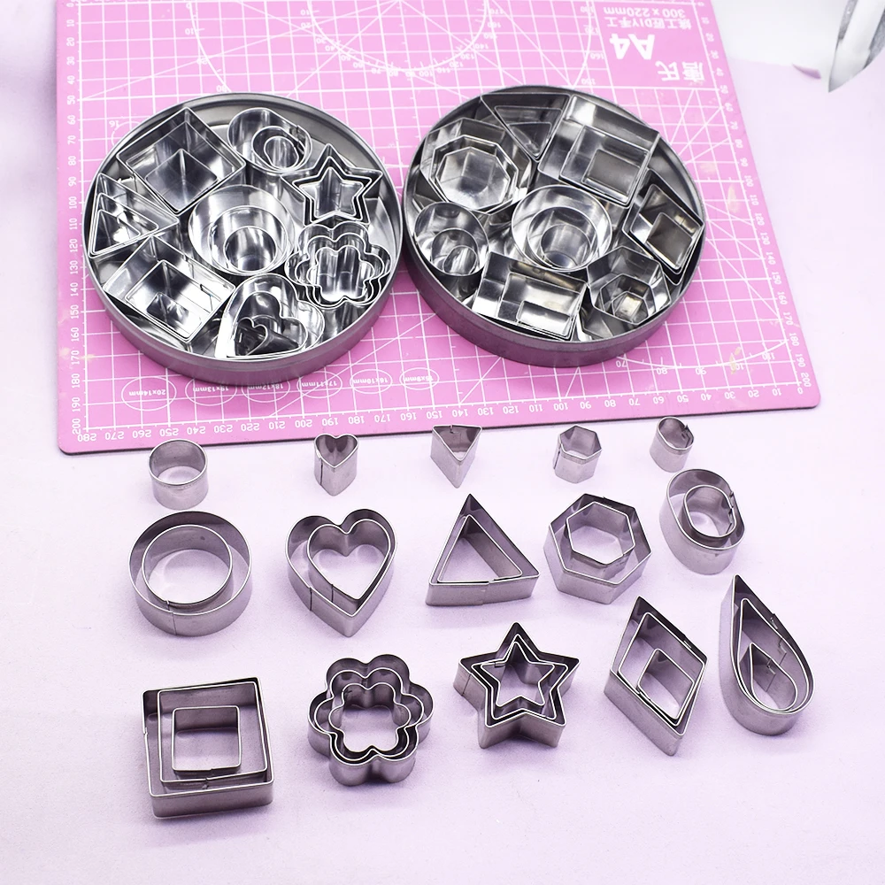 More Clay Cutter Stainless Steel Geometry Round Square Shape Designer DIY Ceramic Pottery Polymer Clay Earring Cutting Mold Tool polymer clay tools pottery tools clay sculpting tools pottery sculpting tools clay craft tool