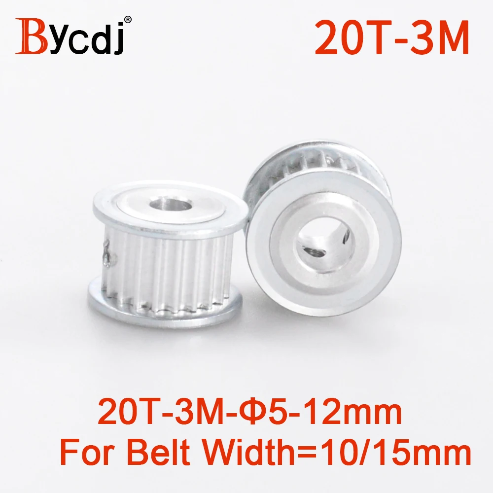BYCDJ 20 Teeth HTD 3M Synchronous Timing Pulley AF Bore 5/6/6.35/8/10/12mm for Width 10/15mm 3M belt HTD3M pulley 20T 20Teeth