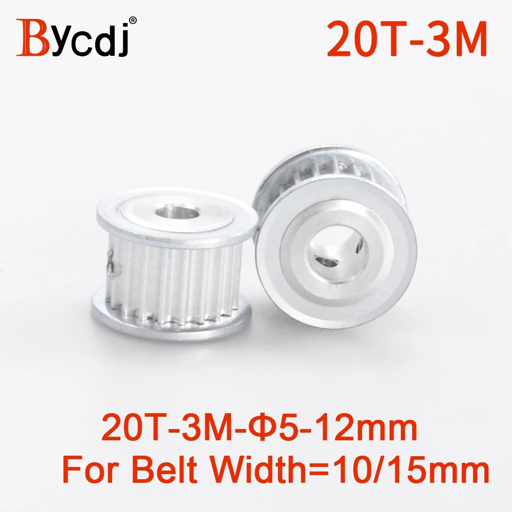BYCDJ 20 Зубы HTD 3 м Синхронный шкив AF диаметр 5/6/6.35/8/10/12 мм для Ширина 10/15 ремень HTD3M T