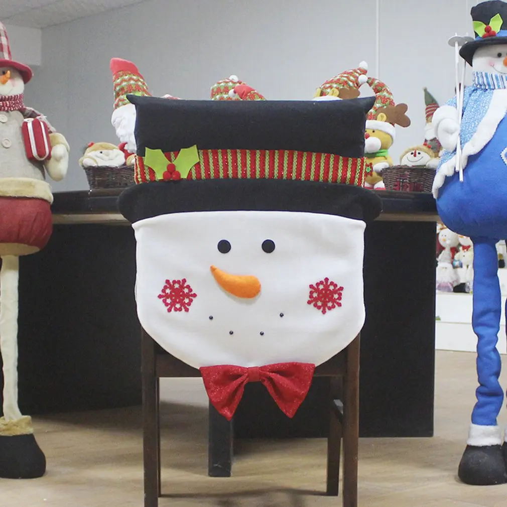 

New Christmas Decoration Chair Set Old Man Snowman Restaurant Scene Dress Up Holiday Chair Cover Christmas Supplies