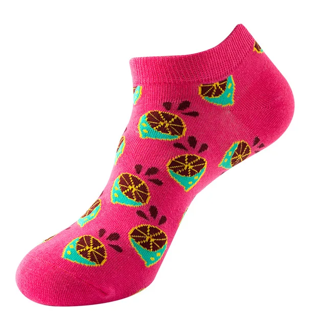 20 Colors New Fruit Short Socks Men and Women Spring and Summer Thin Boat Socks Trend Pineapple Apple Sushi Avocado Watermelon C39