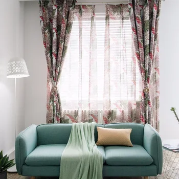 

Idyllic American Country Curtains Are Suitable for Living Room Bedroom Curtains Thickened Blacksilk Shading Printing Curtains