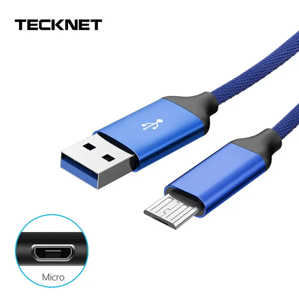 TeckNet синий микро USB кабель Зарядное устройство Быстрая зарядка синхронизации
