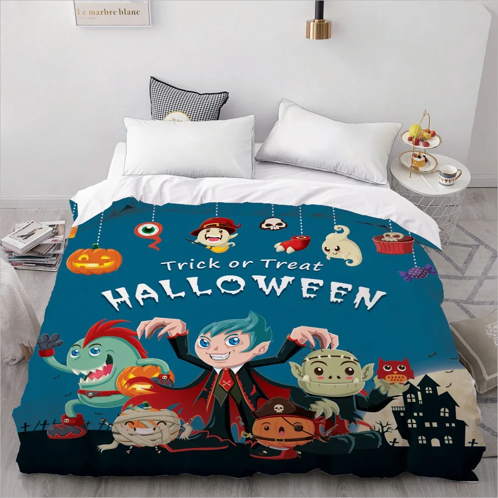 3d Halloween Cartoon Duvet Cover 200 200 Queen King Double Bed