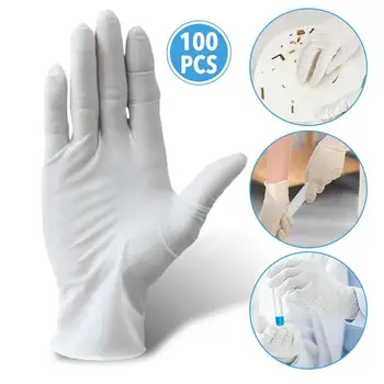 

100PCS Disposable Latex Gloves Powder Free Antistatic Kitchen Cooking Supplies Household Cleaning Gloves Large Natural Wholesale