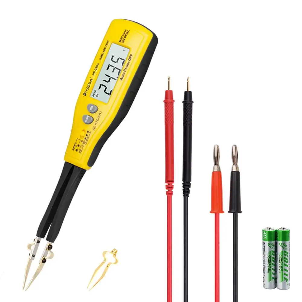 HoldPeak-SMD Multimeter HP-990C Auto Range Resistance Capacitance Diode LED Zener DCV Continuity Battery Tester Meter