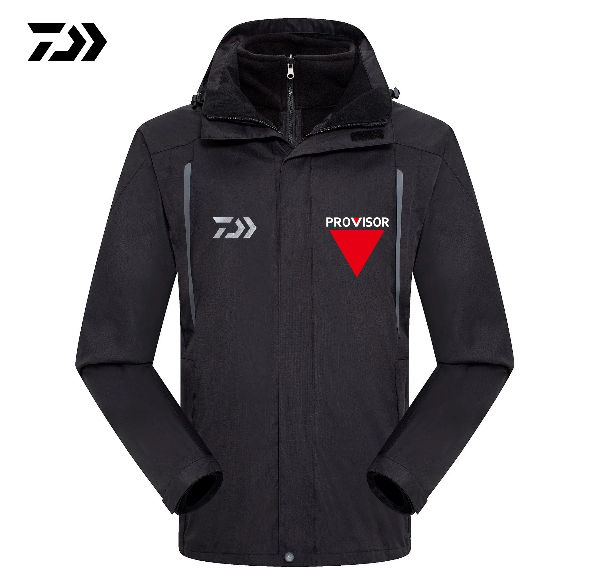 Roupas de Outono Inverno ao ar Quente à Prova Jaqueta de Moletom com Capuz Removível à Prova Daiwa Novas Livre Água Homens Camping Caminhadas Roupa Pesca d' Mod. 1226592 7 Daiwa Novas Roupas de Outono Inverno Ao