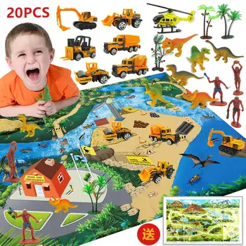 

20 PCS Children Playing Mat Floor Game Baby Crawling Mat Pad Waterproof Kids Dinosaur City Car Parking Lot Traffic Boy Toys