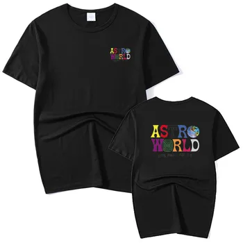 

New Fashion Hip Hop T Shirt Men Women Travis Scotts ASTROWORLD Harajuku cotton T-Shirts Loose Letter Print Tees Tops
