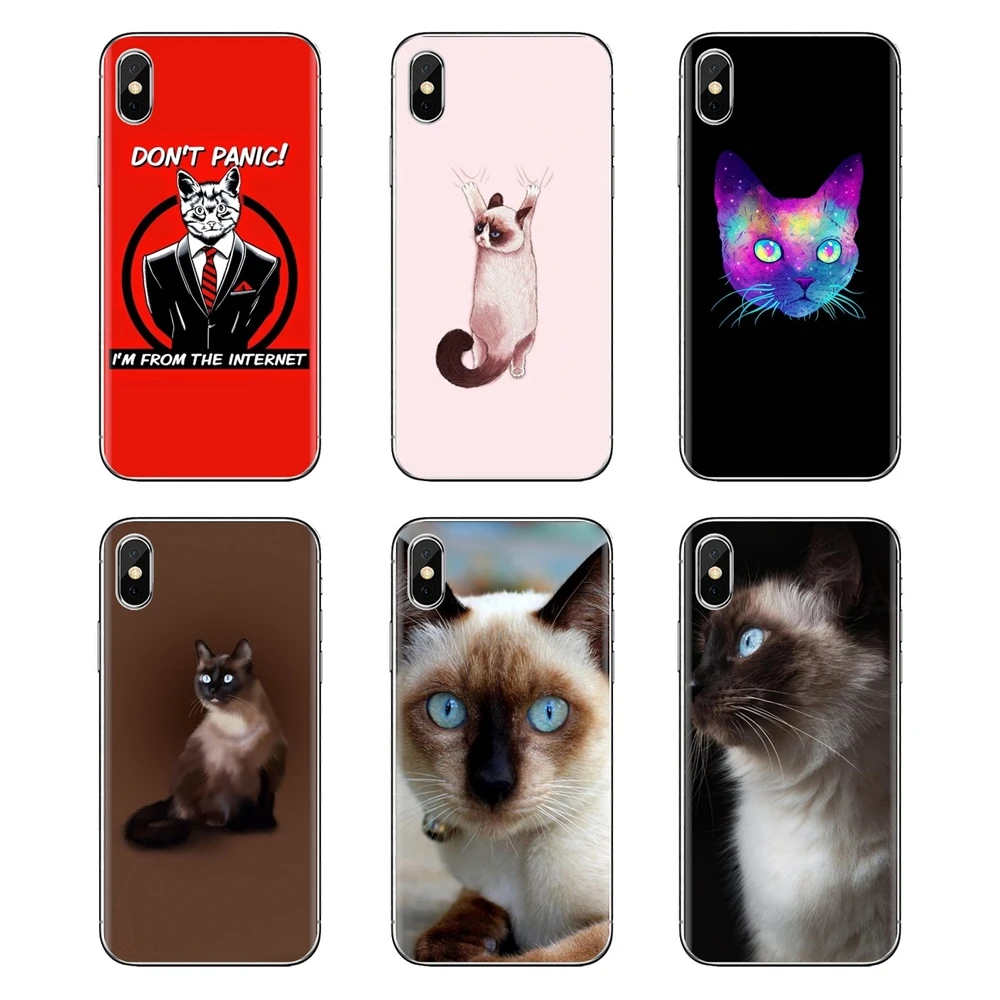 Для samsung Galaxy S3 S4 S5 Mini S6 S7 Edge S8 S9 S10 Plus Note 3 4 5 8 9 pet siamese cat Мягкие прозрачные чехлы |