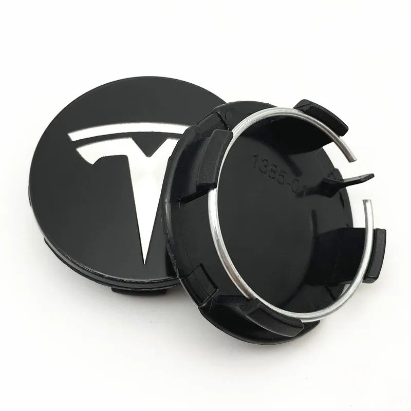 4 шт. 57 мм tesla модель 3 крышка центра колеса для tesla диски крышка ступицы крышка центра крышка колеса логотип значок эмблема аксессуары xcw 1385-01 - Цвет: Black Silver TESLA