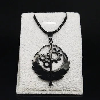 

Brotherhood of Stainless Steel Fallout Pendant Necklace Men Music Patch Game Flag Necklace Jewelry gargantilla N3001S03