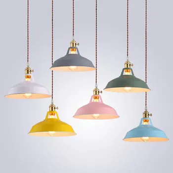 

Modern simplicity LED E27 Colorful Pendant light Hanging Lights Home improvement Iron decoration Pendant lamp
