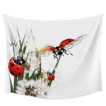 

Dandelion And Ladybug Wall Hanging Tapestries Wall Decor Wall Art Tapestry Blanket Bedding Scarf Throw Window Curtain Yoga Mat
