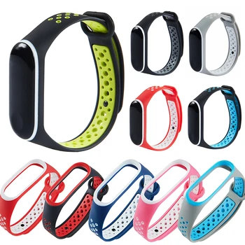 

1PC Fashion Watchbands Silicone Bracelet Strap Replacement Wristband Double Color Band Strap For Xiaomi Mi Band 3/4 M3/4
