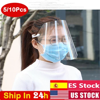 

10PC Protective Adjustable Anti Droplet Dust-proof Full Face Cover Mask Visor Shield Droplet Windproof Face Shield Washable