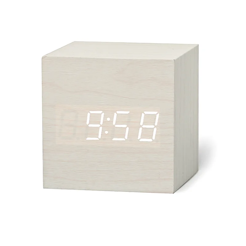 New Qualified Digital Wooden LED Alarm Clock Wood Retro Glow Clock
