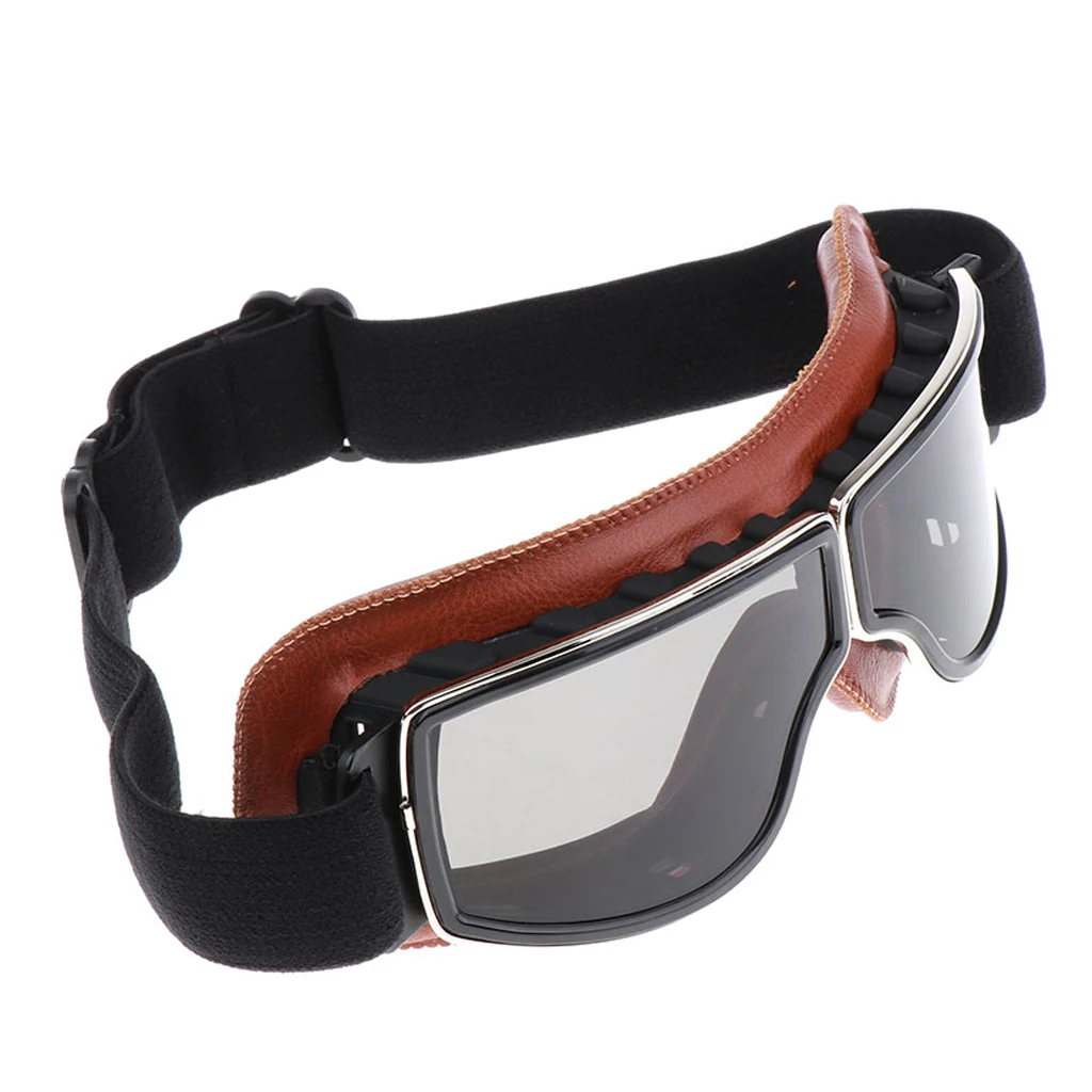 Retro Motocross ATV Dirt Bike Motorcycle Goggles Eyewear BLACK Twin Lens