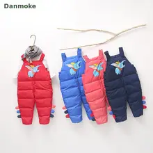 Danmoke/Детские теплые штаны на лямках для девочек и мальчиков, зимний комбинезон из хлопка на пуху, комбинезон г., детские повседневные Комбинезоны, одежда