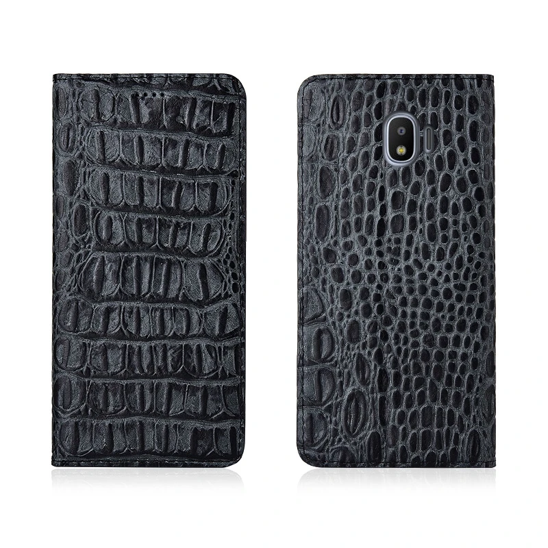 

Crocodile Back Pattern Genuine Real Leather Magnetic Flip Phone Bag For Samsung Galaxy J4 2018/Samsung Galaxy J3 2018 Phone Case