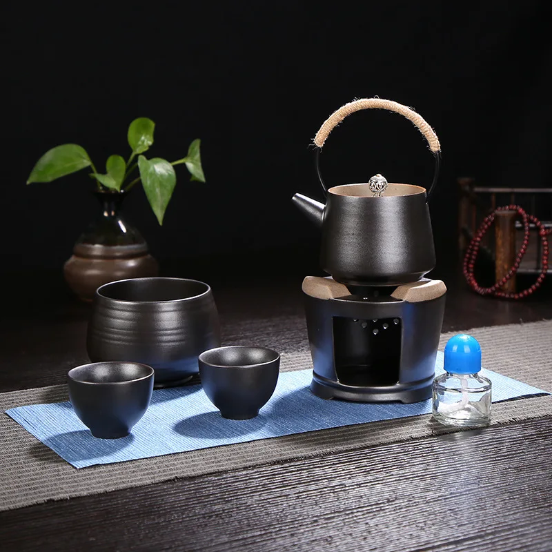 

Drinkware Taiwan boiled pots boiled tea oven rinse tea with a large set of alcohol stove to boil the pot With tea wash