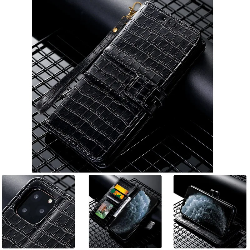 Ретро змеиная кожа чехол для телефона для iPhone 11 Pro Max XS XR X 8 7 6S 10 6 Plus крокодил узор из искусственной кожи бумажник флип Чехол