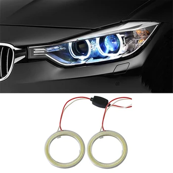 

YOLU 1Pair Daytime Running Light DRL Car Angel Eyes LED Halo Ring Headlights 60MM for BMW E38 E39 E46 E60