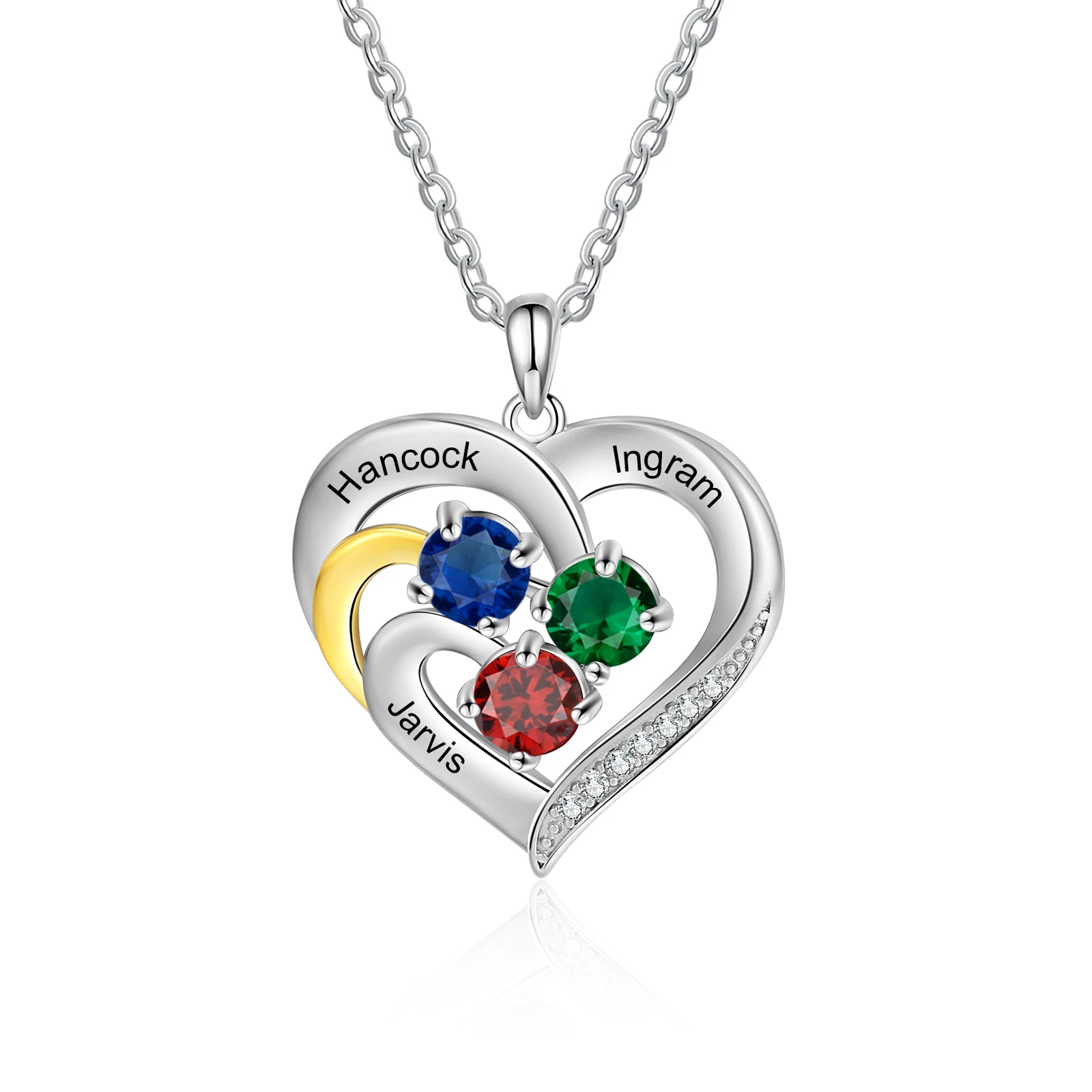JewelOra Customized Heart Pendant with 