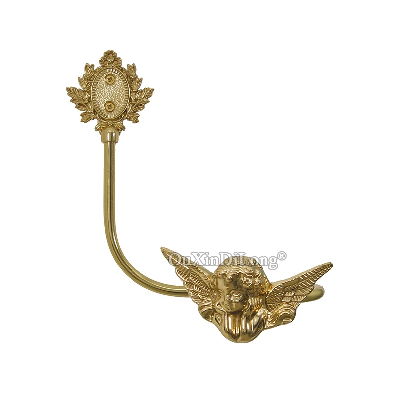 2PCS Northern Europe Brass Angel Drapery Holdback Curtain Hooks