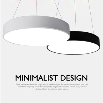 

Fashion Iron Round 5 Cm Ultra-thin LED Pendant Light Acrylic Macaron Suspension Wire Dining Room and Bedroom Light Fixtures