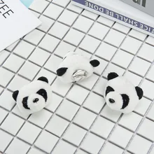 Broche de Panda en trois dimensions de dessin animé, poupée en peluche, décoration de sac de poupée de Panda, porte clés de téléphone portable, pendentif décorations de voiture 