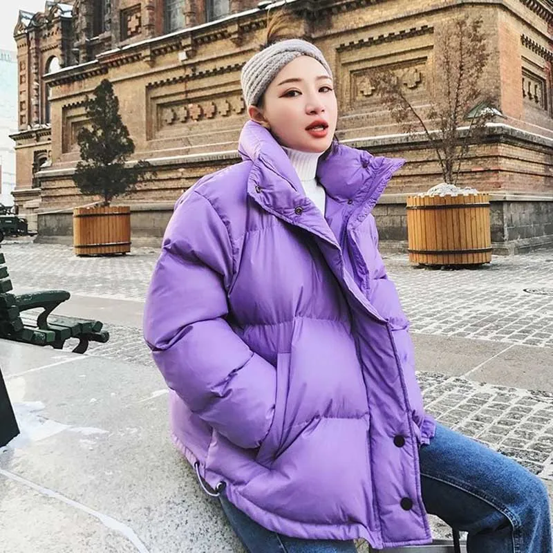 NiceMix однотонные, стиль Харадзюку куртки зимняя куртка женская одежда размера плюс Толстая парка женское хлопковое пальто короткая теплая верхняя одежда