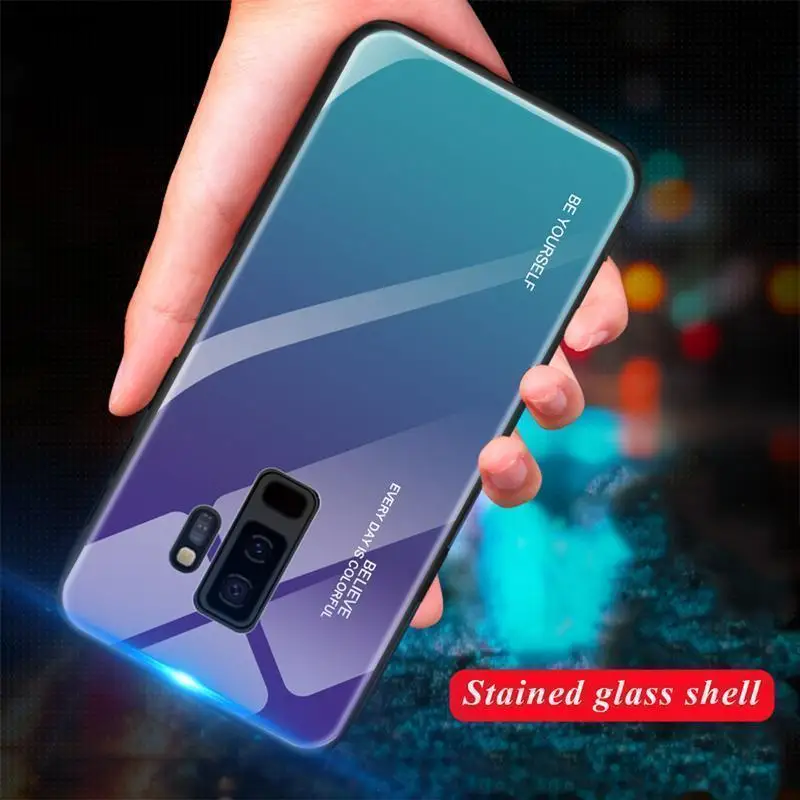 Чехол из закаленного стекла для Samsung Galaxy A01 A11 A21 A31 A51 A71 A6 A7 2018 крышка на A8 J4 J6 J8 чехол