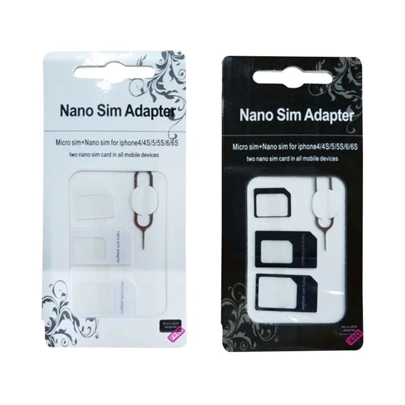 Адаптер для sim-карты 4 в 1 Nano Micro SIM Адаптеры стандартные адаптеры для сим-карты Извлечение Pin для iphone X 8 samsung всех телефонов
