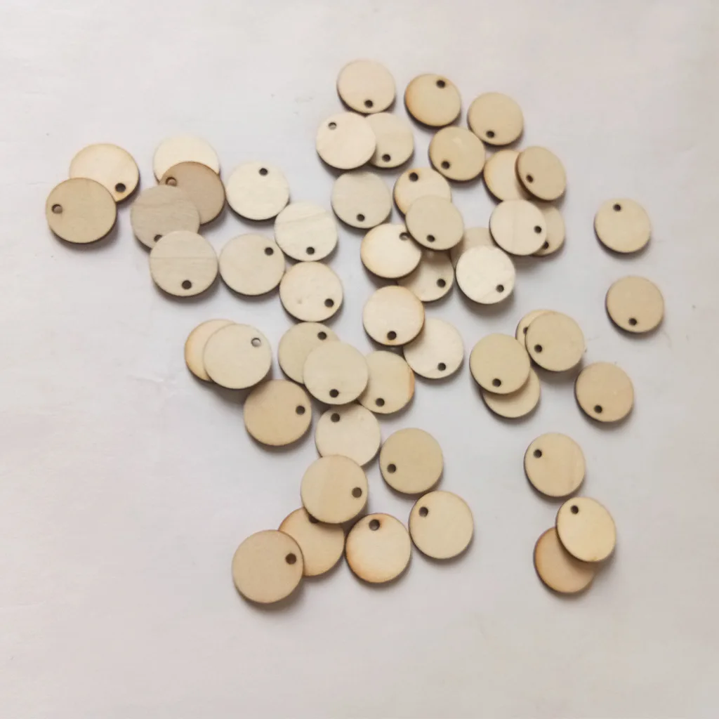 20/50x Unfinished Wooden Round Circle Discs Blank Embellishments DIY Art  Crafts