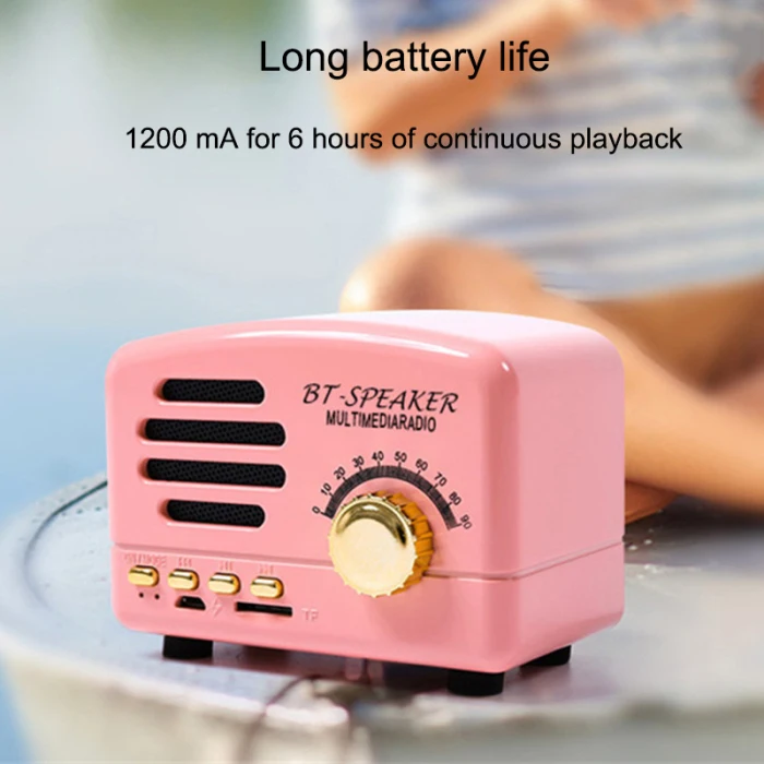 Raido мини-динамик с радио Винтажный стиль Bluetooth V4.0 Поддержка FM TF карта беспроводной мини-динамик DC128