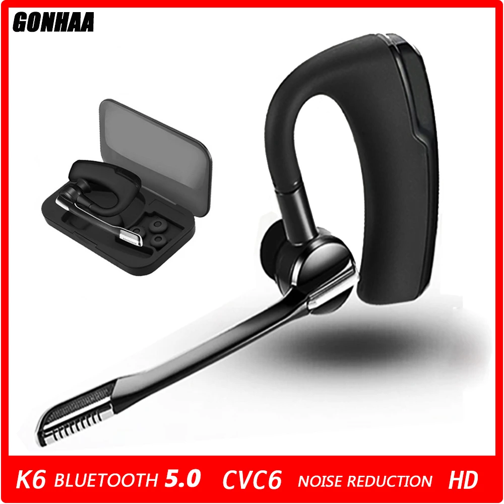 Беспроводные наушники Bluetooth гарнитура K6 деловые HD с шумоподавлением подходит для