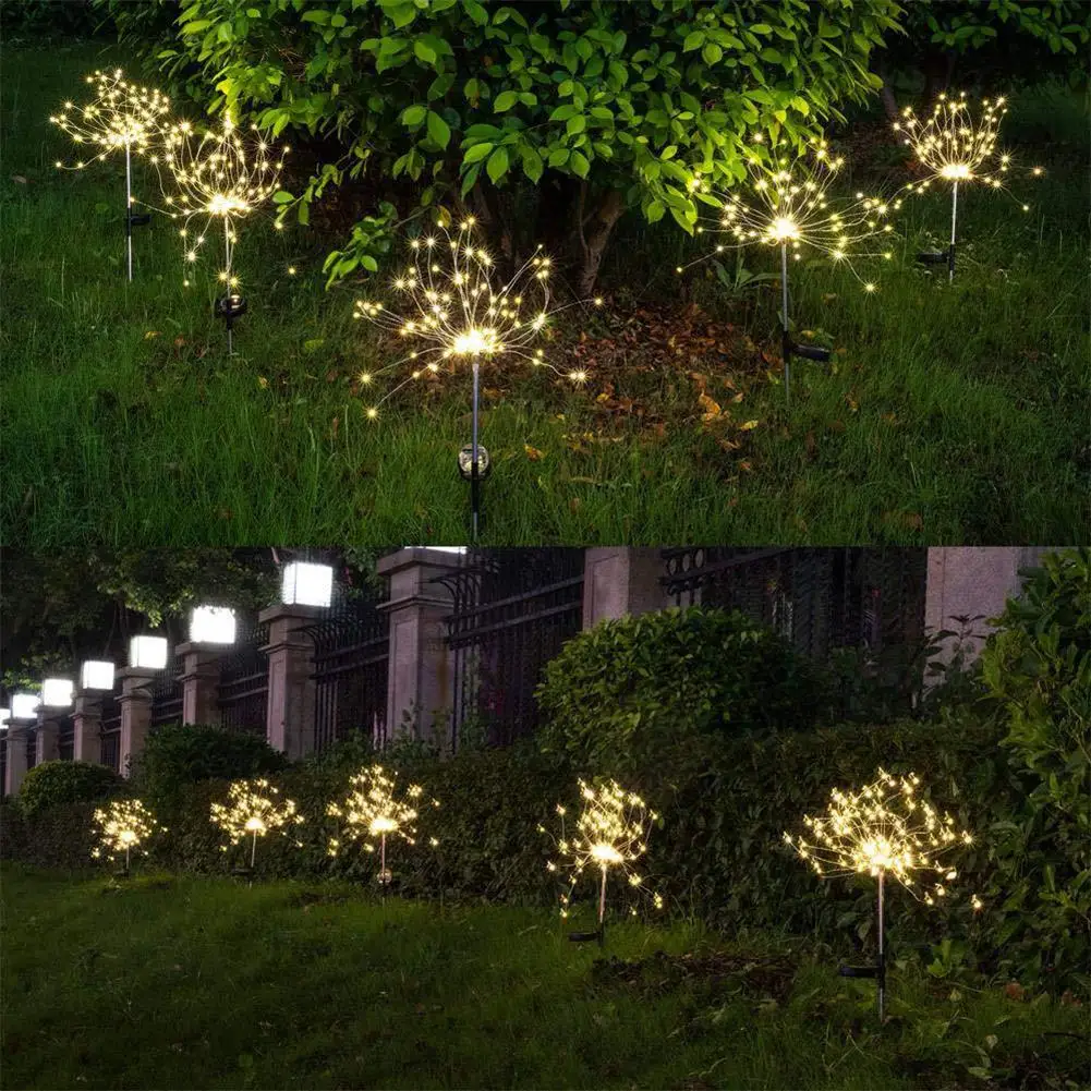 Solar Power Firework LED Stake Lamp Light Outdoor Garden Landscape Pathway Decor Hot | Лампы и освещение