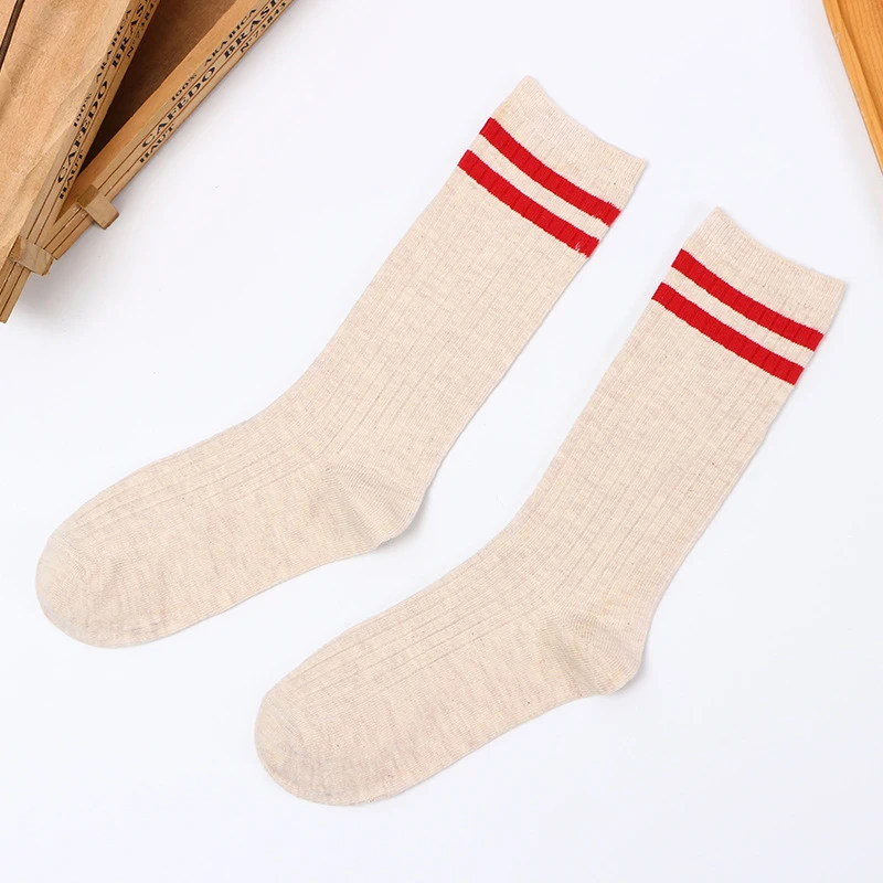 1Pair Women Funny Warm Socks Girls Solid Colors Cotton Retro Autumn Winter Christmas Cute High Quality Sock
