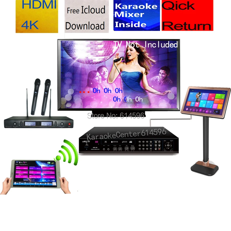 HDMI 4K Karaoke Home KTV Player Machine system with songs +19.5