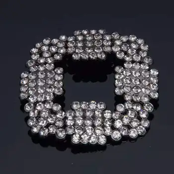 

1pair Women Crystal Shoe Clip Decoration Shoe Rhinestone Charm Metal Shoe Square Clamp Bridal Shoes Rhinestone Accessories