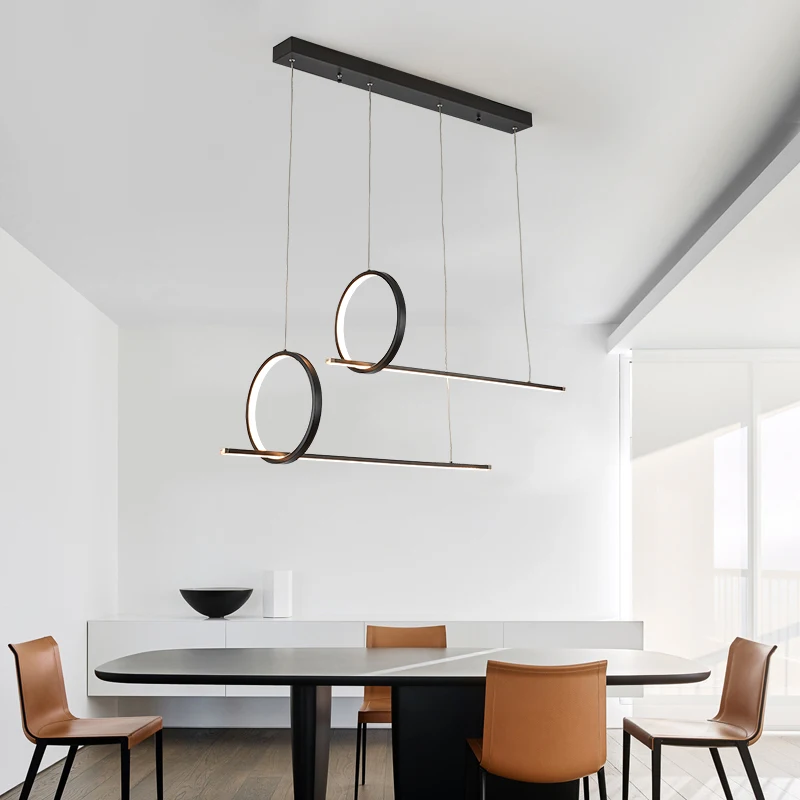 Черный подвесной светильник люстра для офиса кабинета над обеденным столом креативная Скандинавская люстра с регулируемой яркостью