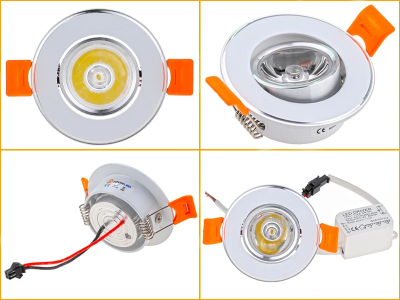 Алюминий круглый светодиодный Диммируемый потолочный светильник 3W AC90-260V DC12V Встраиваемый светодиодный точечный светильник светодиодный лампы вырез 50 мм с Драйвером