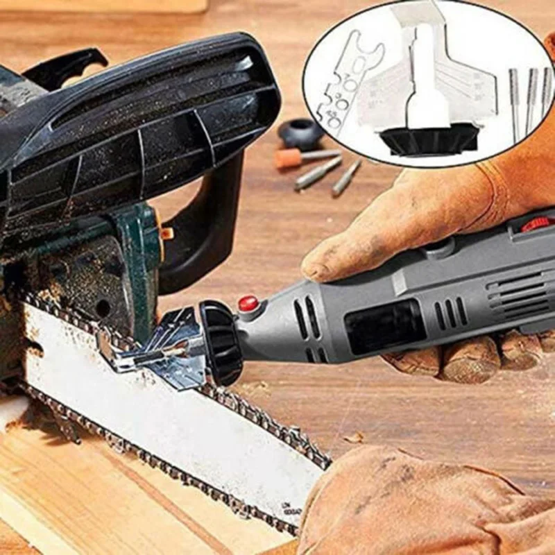 Chain Saw Sharpening Kit Grinding Tool Power Drill Hand Sharpener Garden Accessory JA55