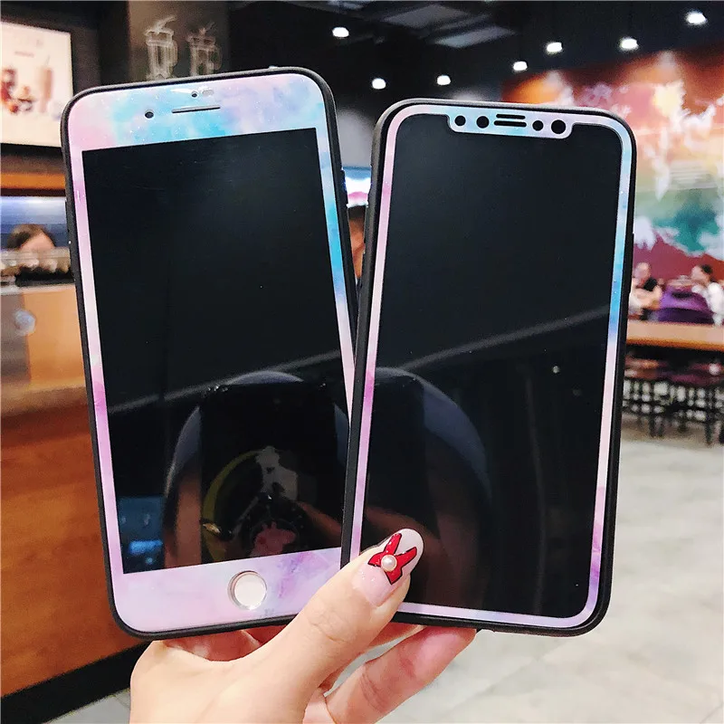 Красочная Защита экрана для iPhone 11 Pro Max мультяшное закаленное стекло XS MAX XR 7 8plus