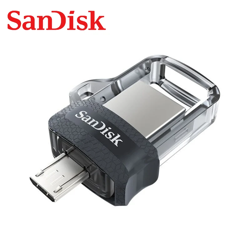 Серый SanDisk 3,0 USB OTG флэш-накопитель 128 Гб 64 ГБ 32 ГБ 16 ГБ флеш-накопитель карта памяти флеш-накопитель U диск для ПК/Android Micro - Цвет: Серый